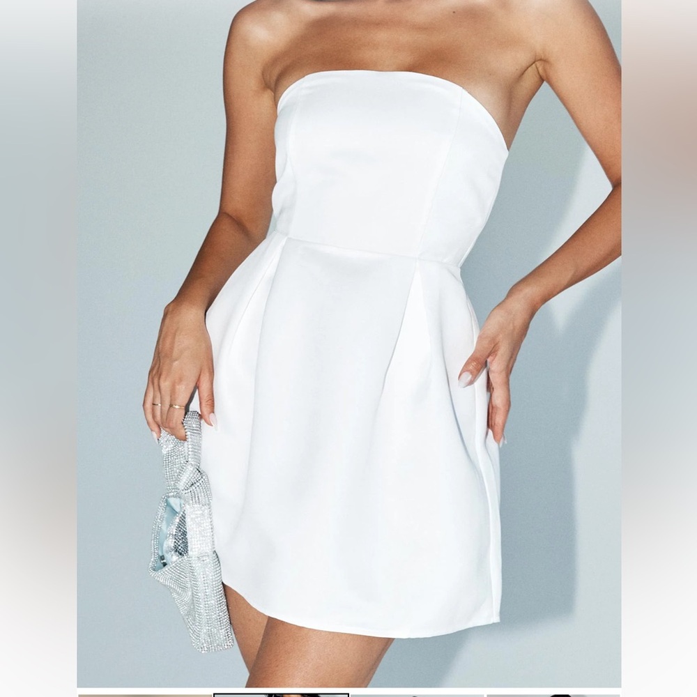 Princess Polly White Strapless Mini Dress